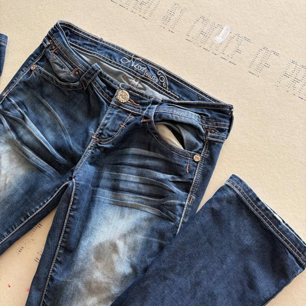 Y2K Low rise Jeans Denim Bootcut Fairy Distressed Faded